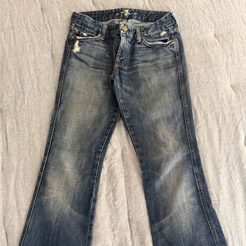 Distressed 7 For All Mankind Blue Women's Jeans